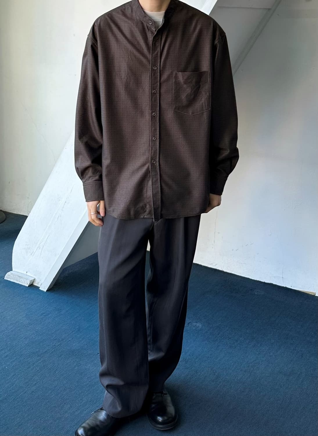 Design pattern stand collar shirt 상품이미지8