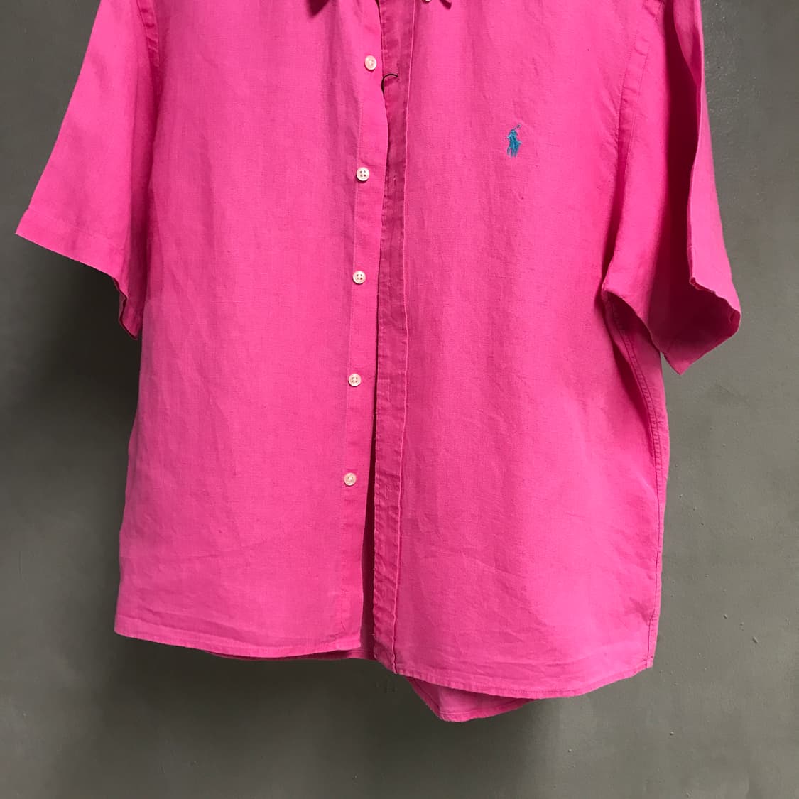 폴로 랄프로렌 린넨 반팔 셔츠 핑크 L 상품이미지3
