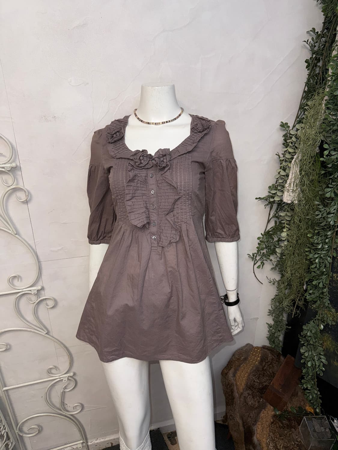 Calvin Klein ash purple ruffle flower bl 상품이미지3