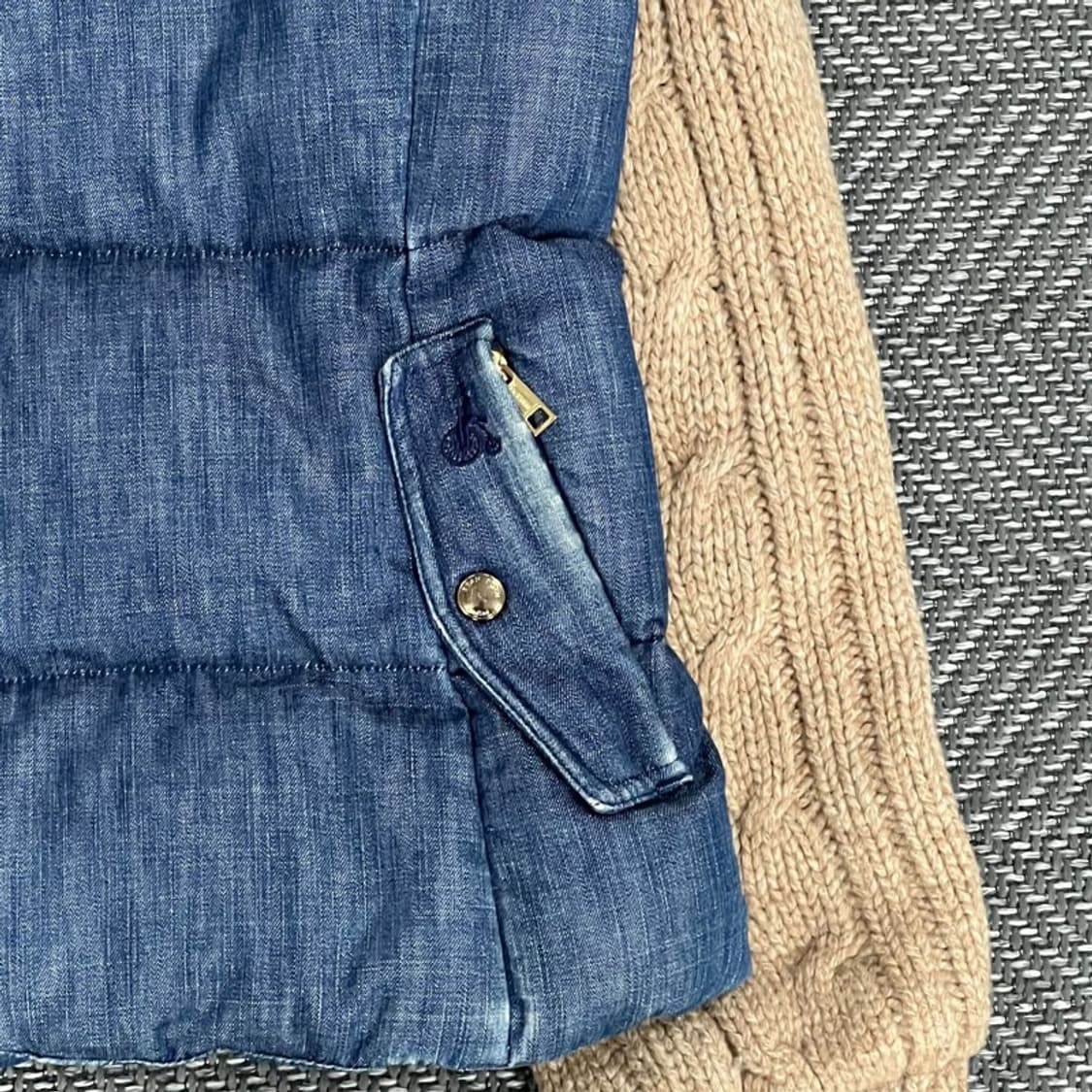 빈폴 니트 슬리브 데님 패딩 v1167  상품이미지5