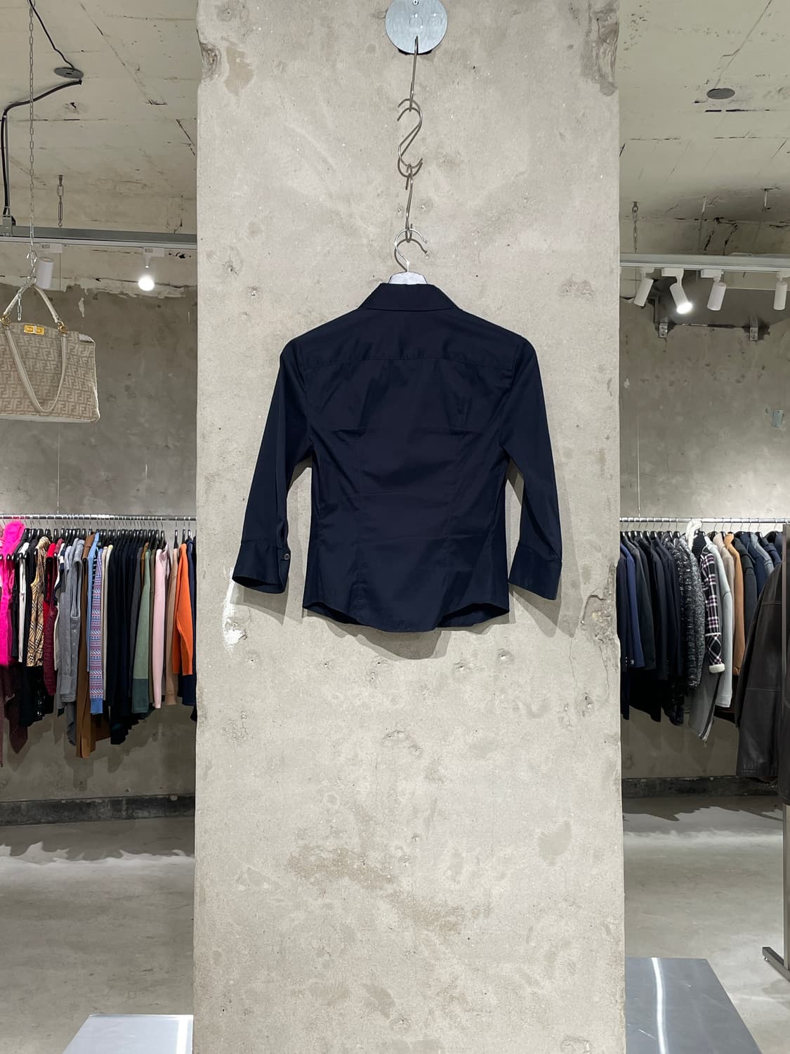 프라다 다크 네이비 3/4 슬리브 코튼 카라 셔츠 상품이미지6