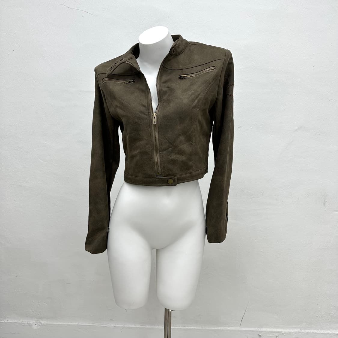 Brown suede crop jacket “ 상품이미지1