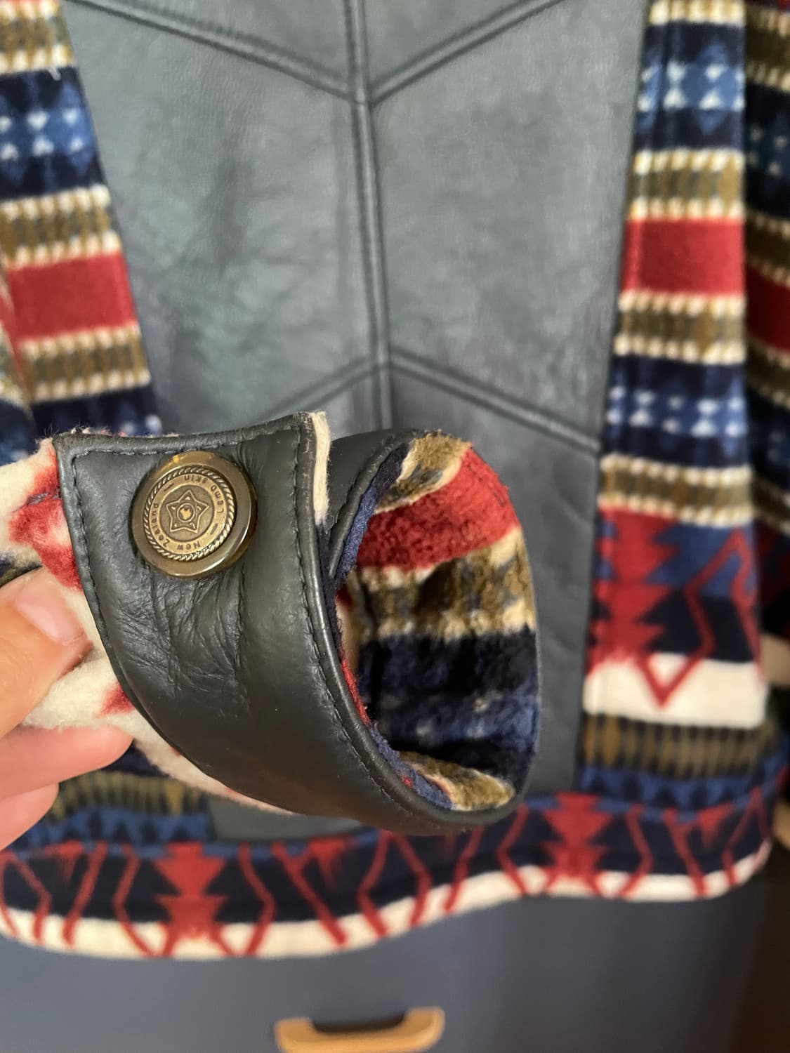 뉴질랜드 램스킨 양가죽 노르딕 레더 플리스 자켓 상품이미지5