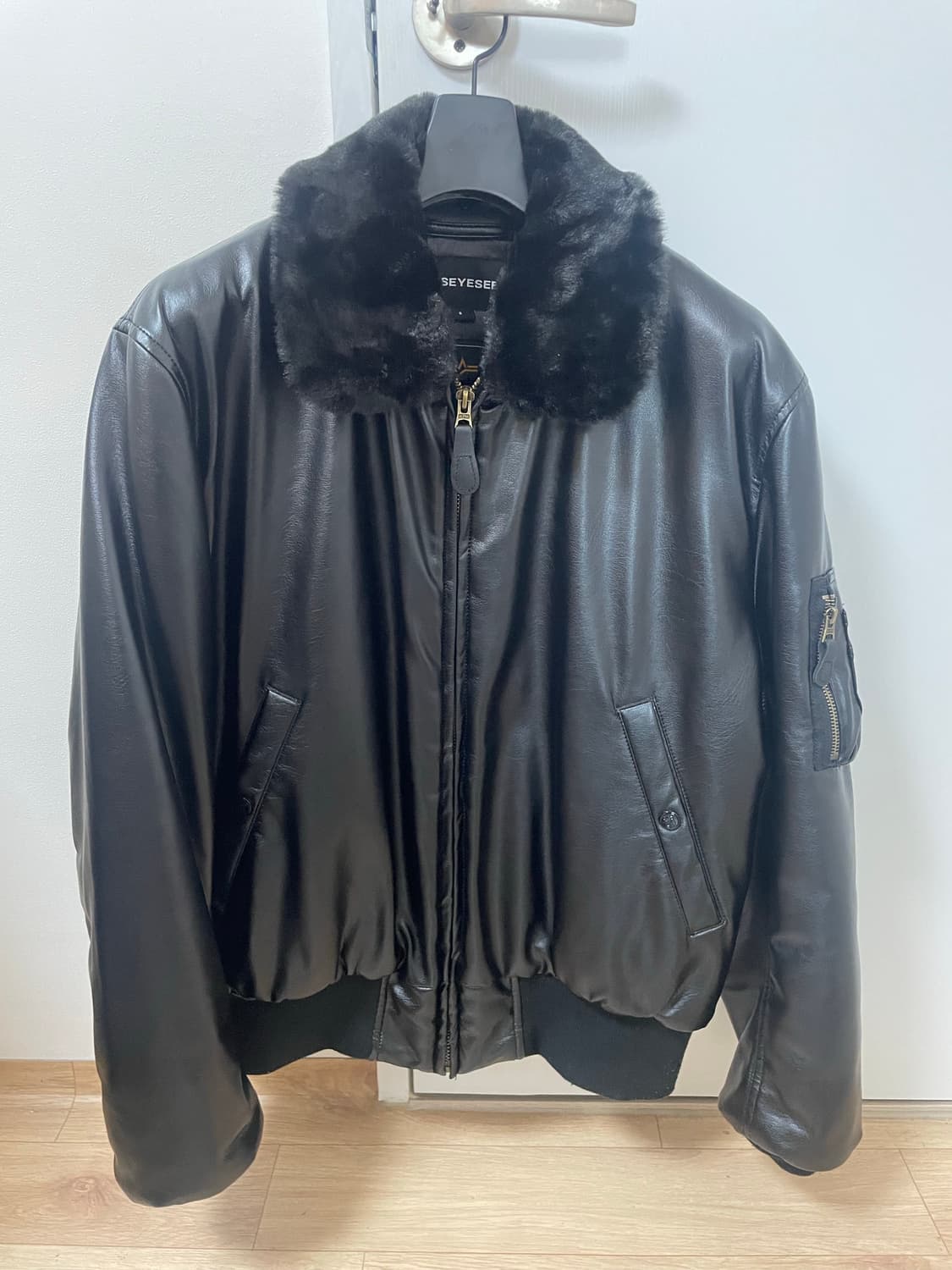 YESEYESEE 알파인더스트리 B-15 봄버 가죽 자켓 S 상품이미지2