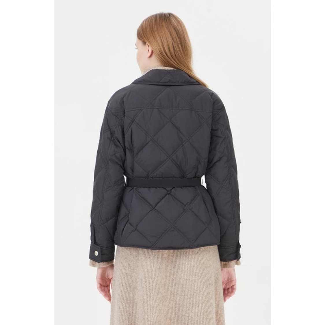 시슬리 푸딩 벨티드 셔킷형 구스다운 숏패딩 상품이미지3