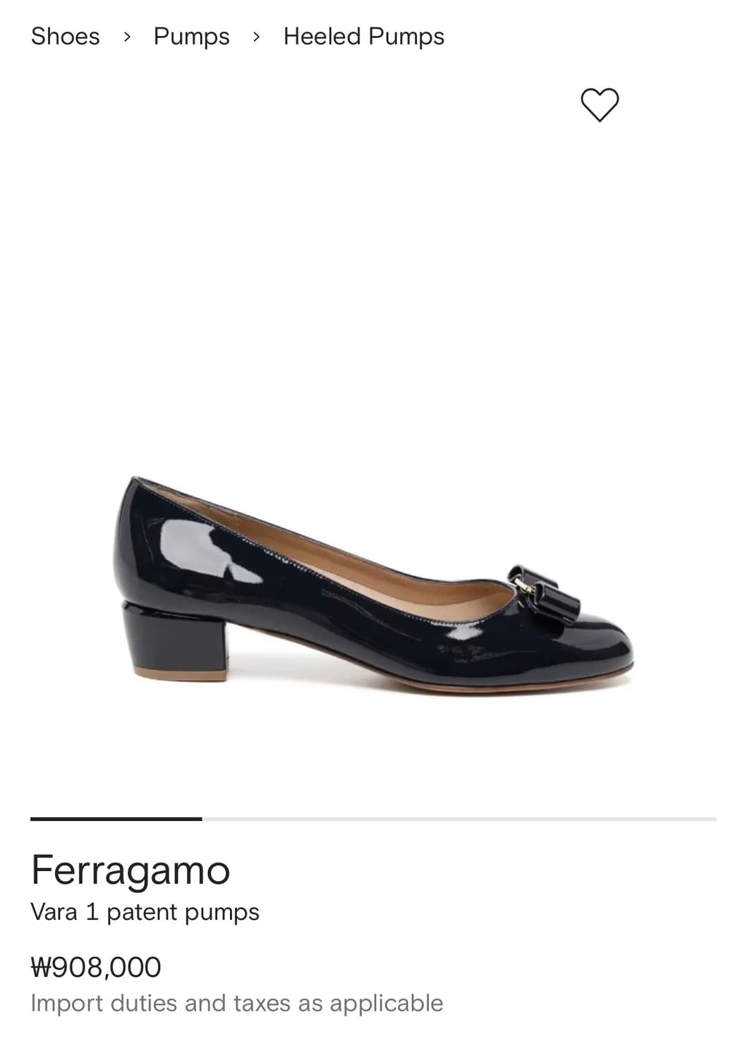Ferragamo 바라 보우 펌프 슈 블랙 상품이미지2