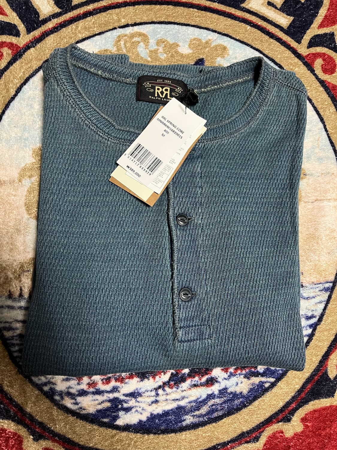 RRL 자카드 니트 헨리 티셔츠 상품이미지1