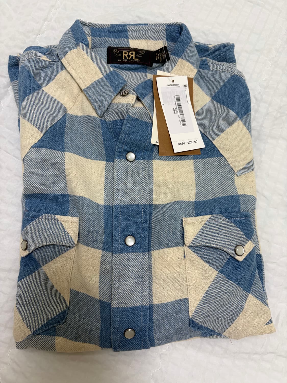 RRL 더블알엘 웨스턴셔츠 인디고크림 M 새제품 상품이미지6