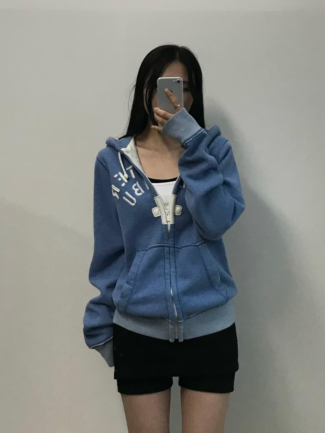 홀리스터 y2k 와투케 스카이블루 아방핏 후드집업 상품이미지1