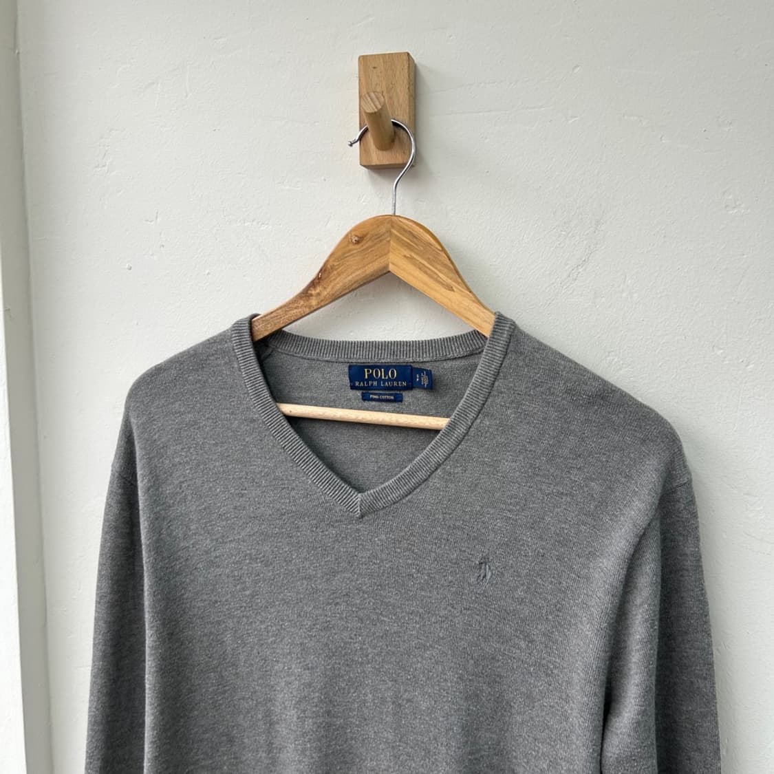 16592 - 폴로 랄프로렌 그레이 브이넥 니트 (피마 코튼) 상품이미지1