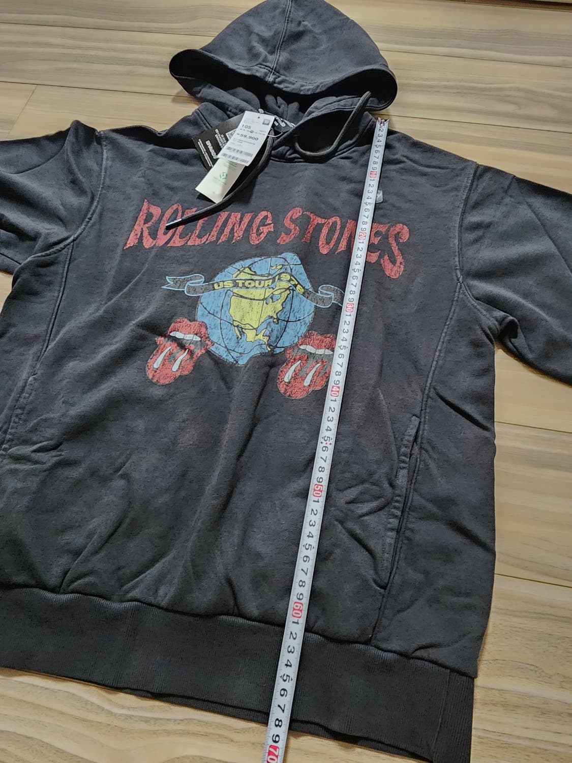 탑텐롤링스톤즈가먼트워싱후드티셔츠다크그레이105 상품이미지5