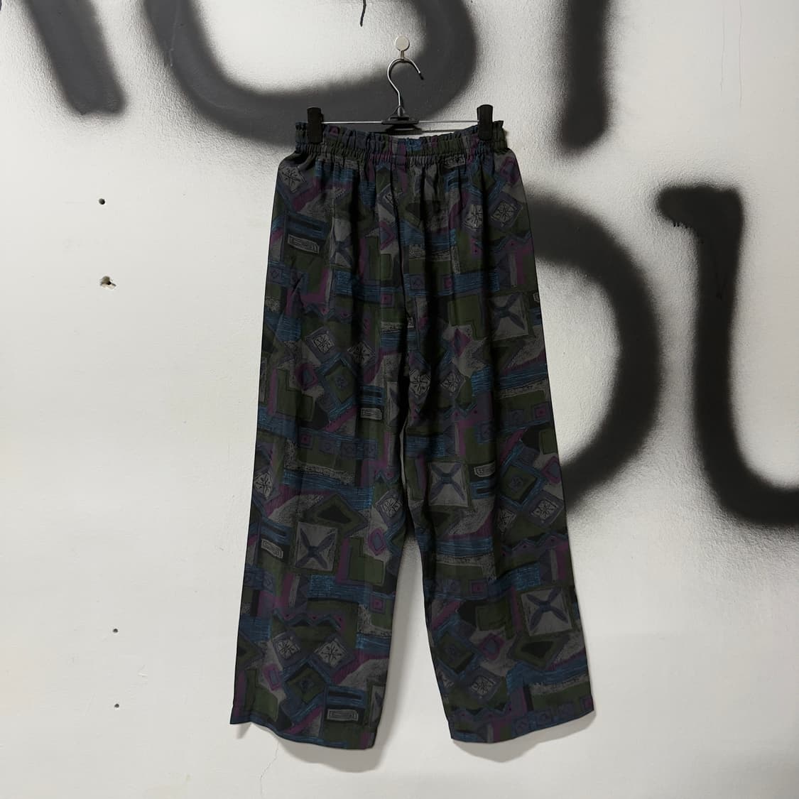 VTG 빈티지 에스닉 패턴 멀티 컬러 밴딩 와이드 팬츠 상품이미지2