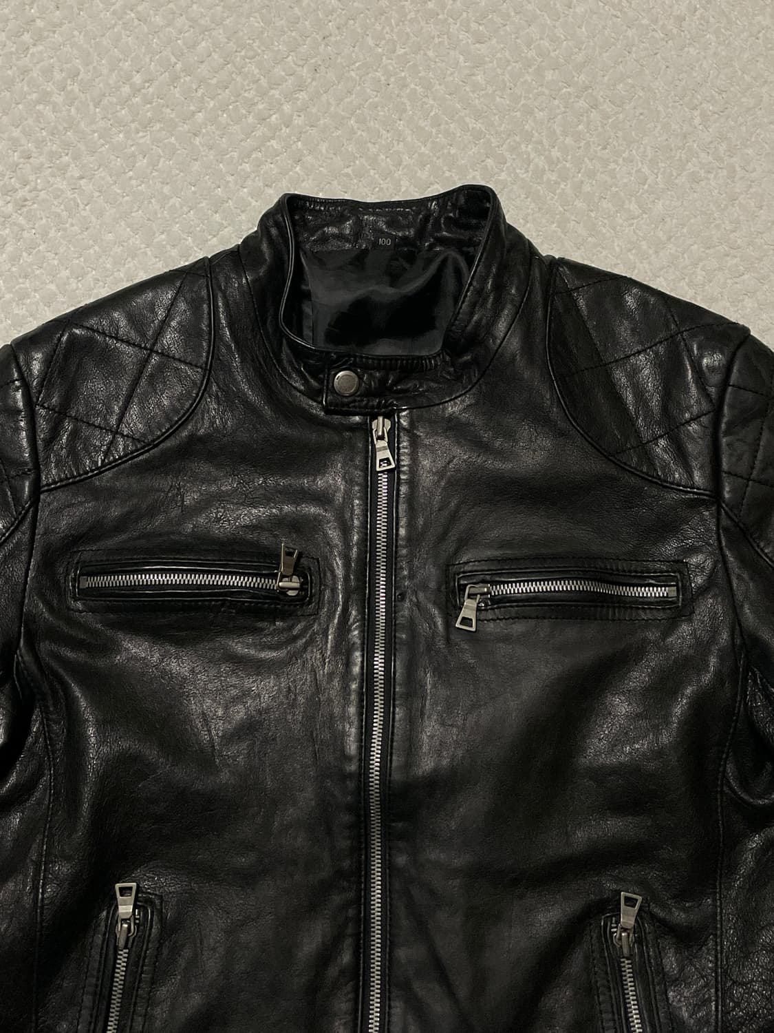 광희시장 웨스턴 무드 램스킨 양가죽 바이커 레더 자켓 상품이미지4