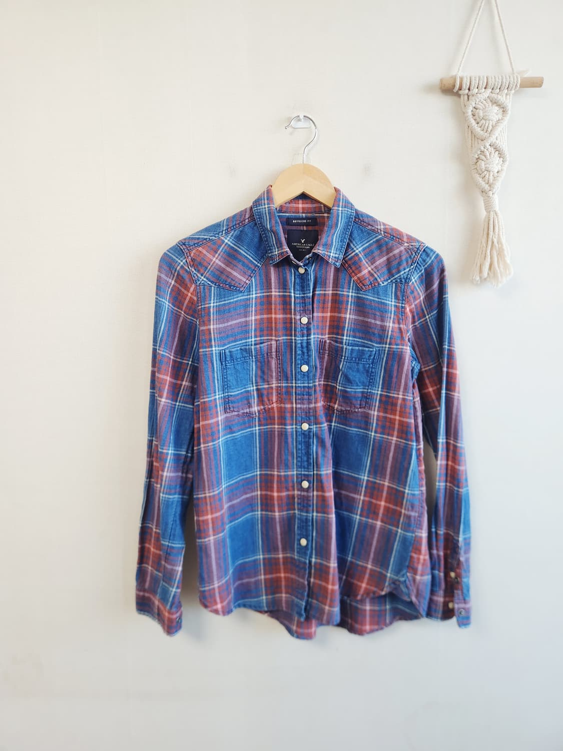 아메리칸이글 보이핏 체크 셔츠 xs/55-66까지 상품이미지1