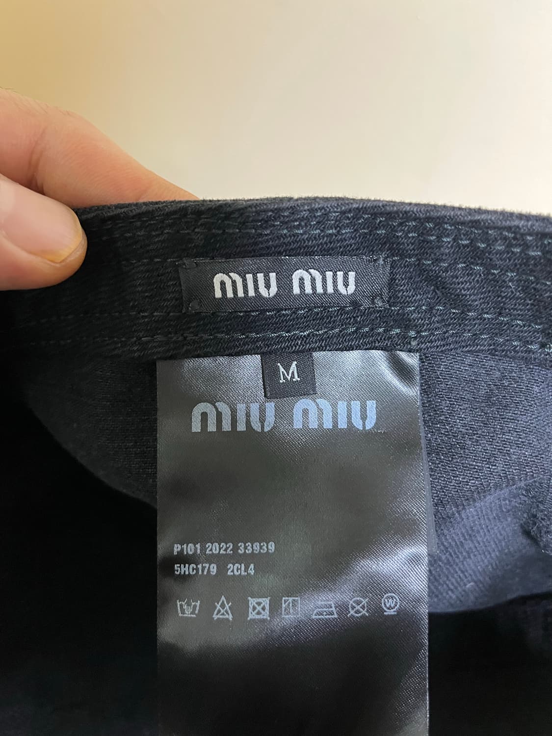 miu miu 흑청 베이스볼 캡모자 m 상품이미지5