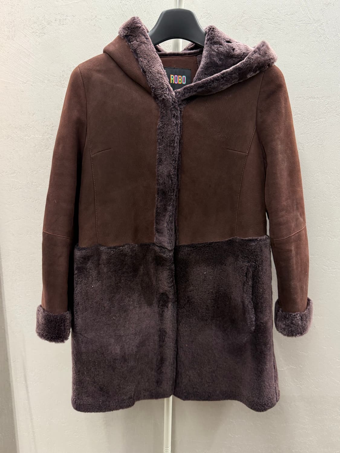 ROBO 로보 천연가죽 천연모피 후드 무스탕 코트 새제품 66 상품이미지2