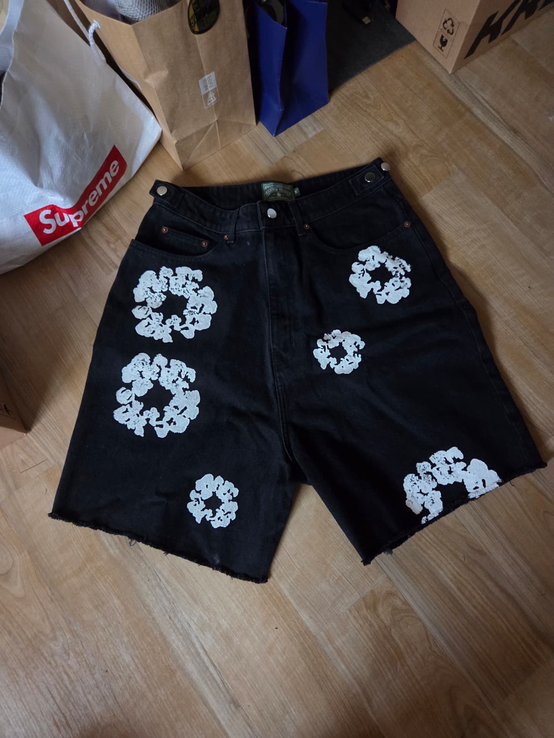 데님티어스 흑청 데님 버뮤다팬츠 상품이미지1