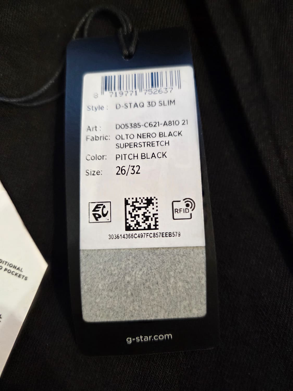 G-Star Raw 블랙 슬림핏 청바지(W26/L32),스판 상품이미지9