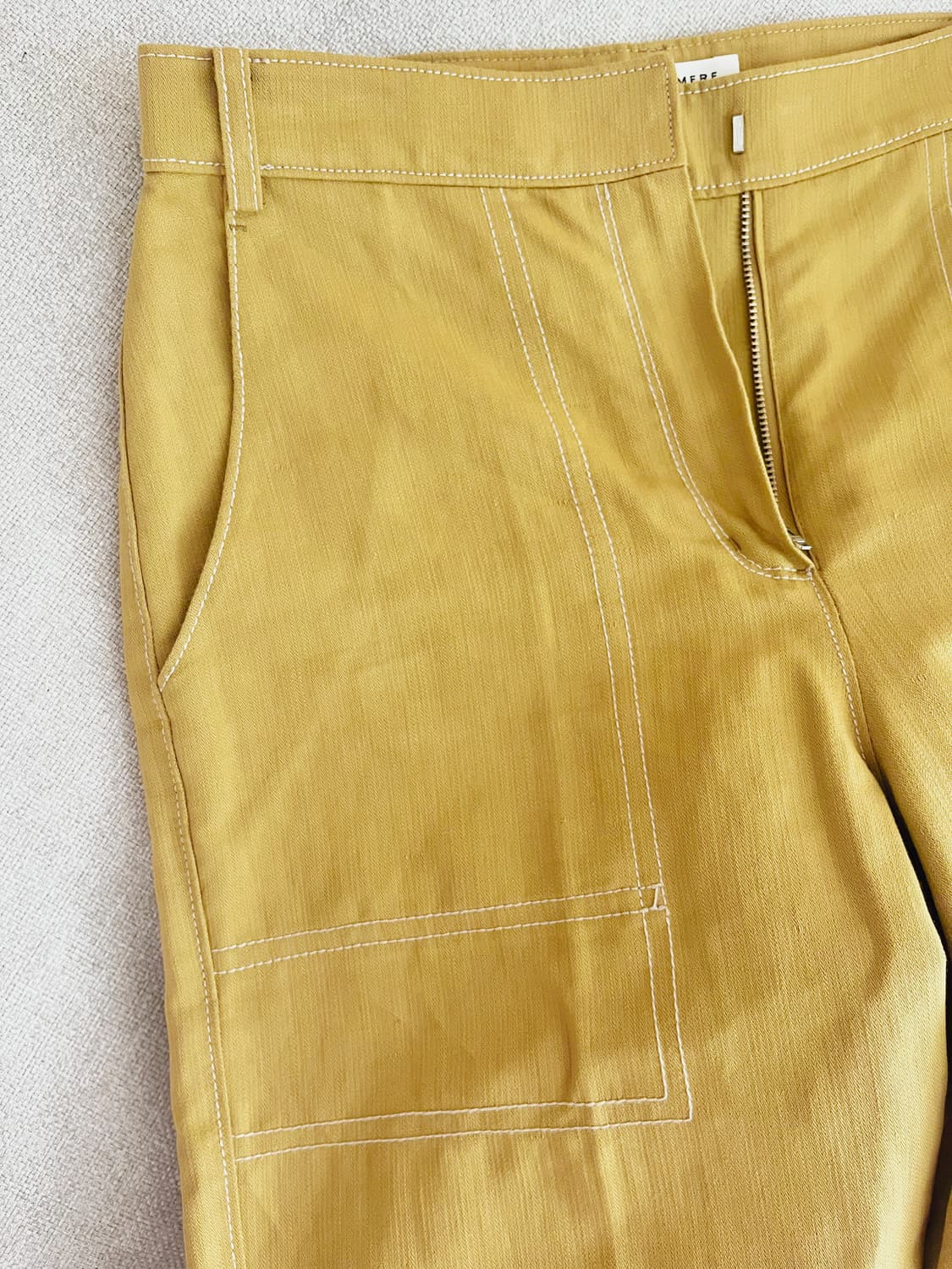 the cashmere 더캐시미어 머스타드 스티치 와이드 팬츠 상품이미지5