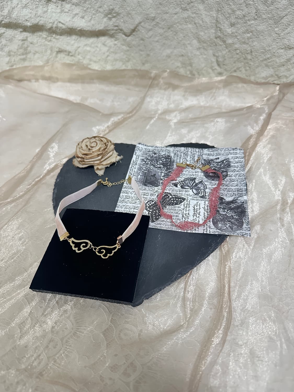 빈티지  레이스 리본  초커 목걸이 세트 상품이미지2