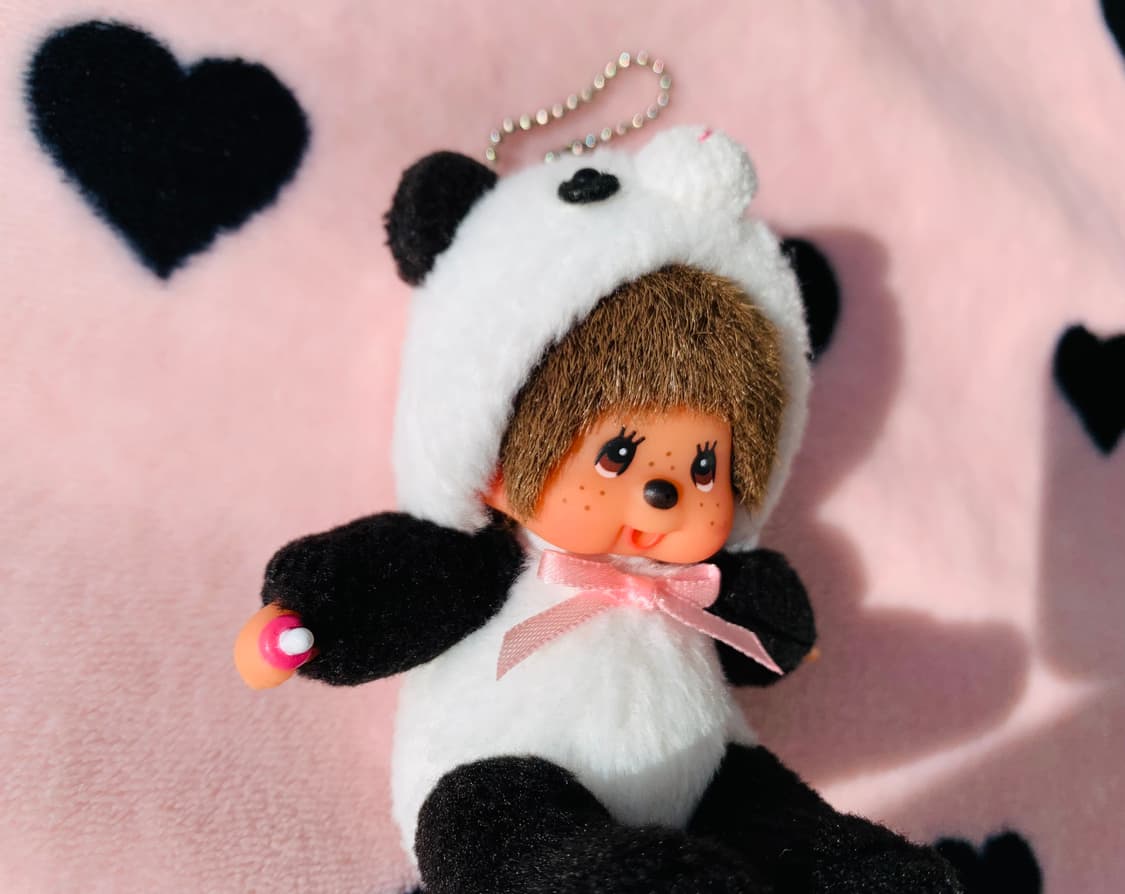 몬치치 고전 빈티지 사슴+판다 인형키체인 키링 상품이미지5