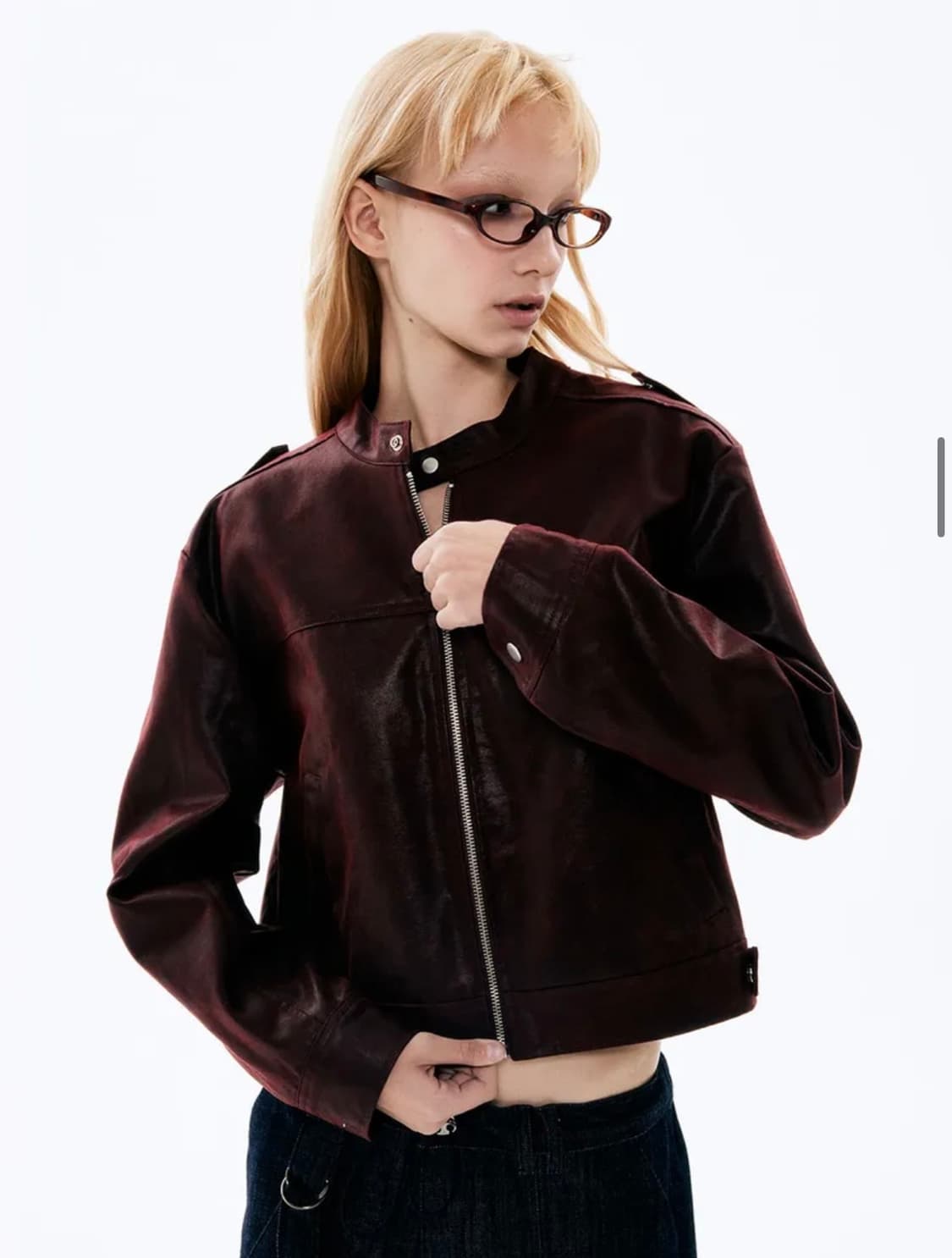 비수스 Visus Suede Biker Jacket Red 상품이미지3