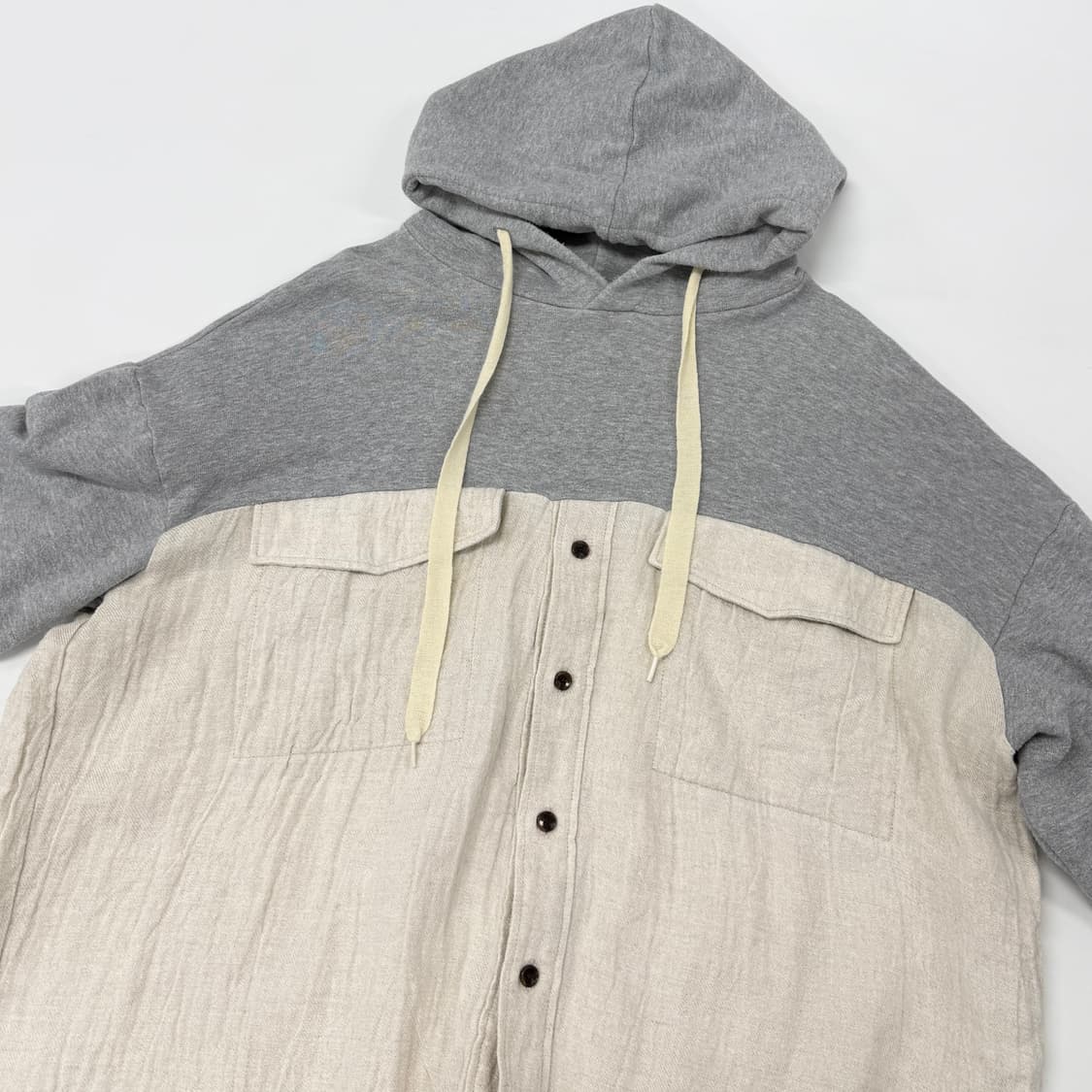 Gomme shirt mixed hoodie 상품이미지4
