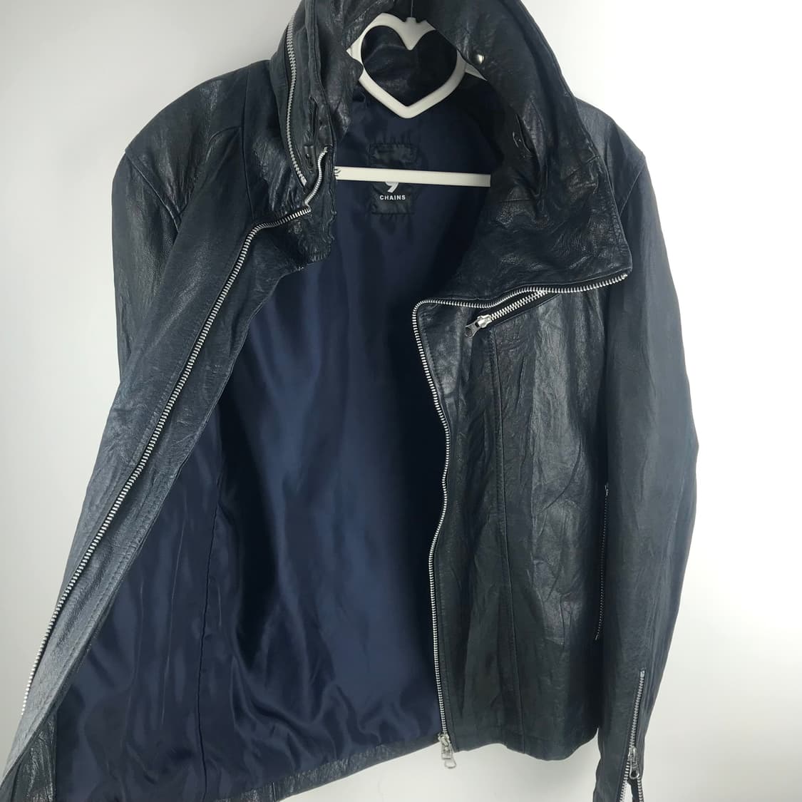 레더 집업 하이넥 바이커자켓 y2k 가죽트러커빈티지점퍼 라이더 펑크룩 상품이미지6