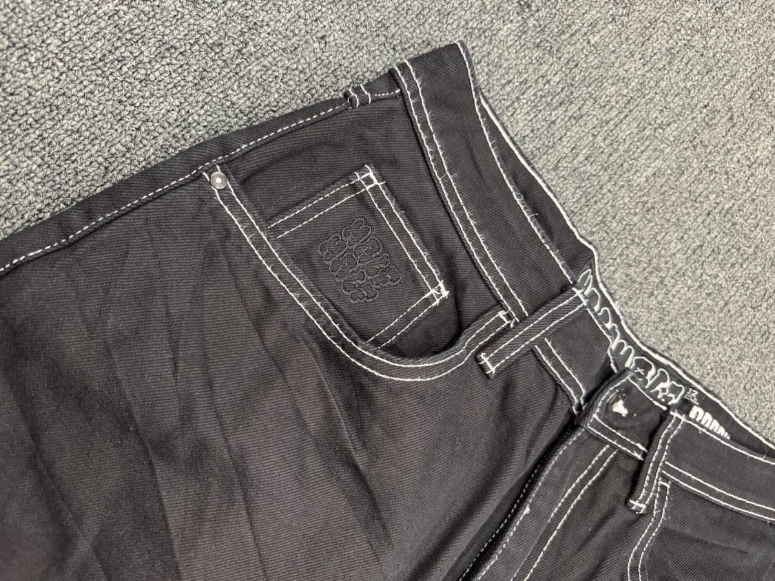 American vintage 화이트 스티치 더블니 블랙 워크 팬츠 상품이미지5