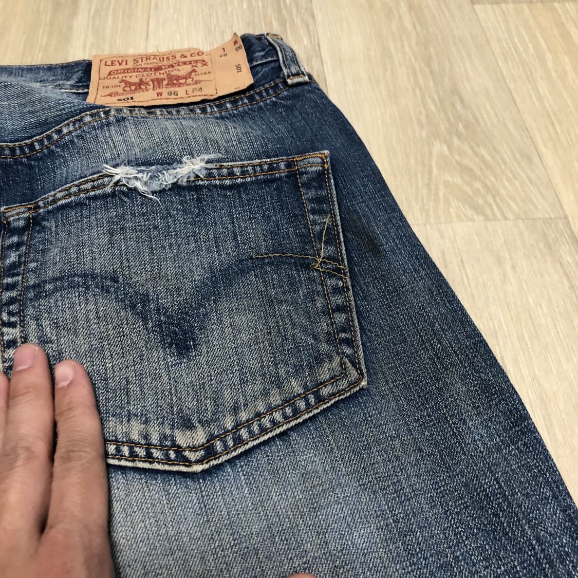 (32) 리바이스 501 스트레이트핏 04501-0064 워시드 데님 상품이미지9