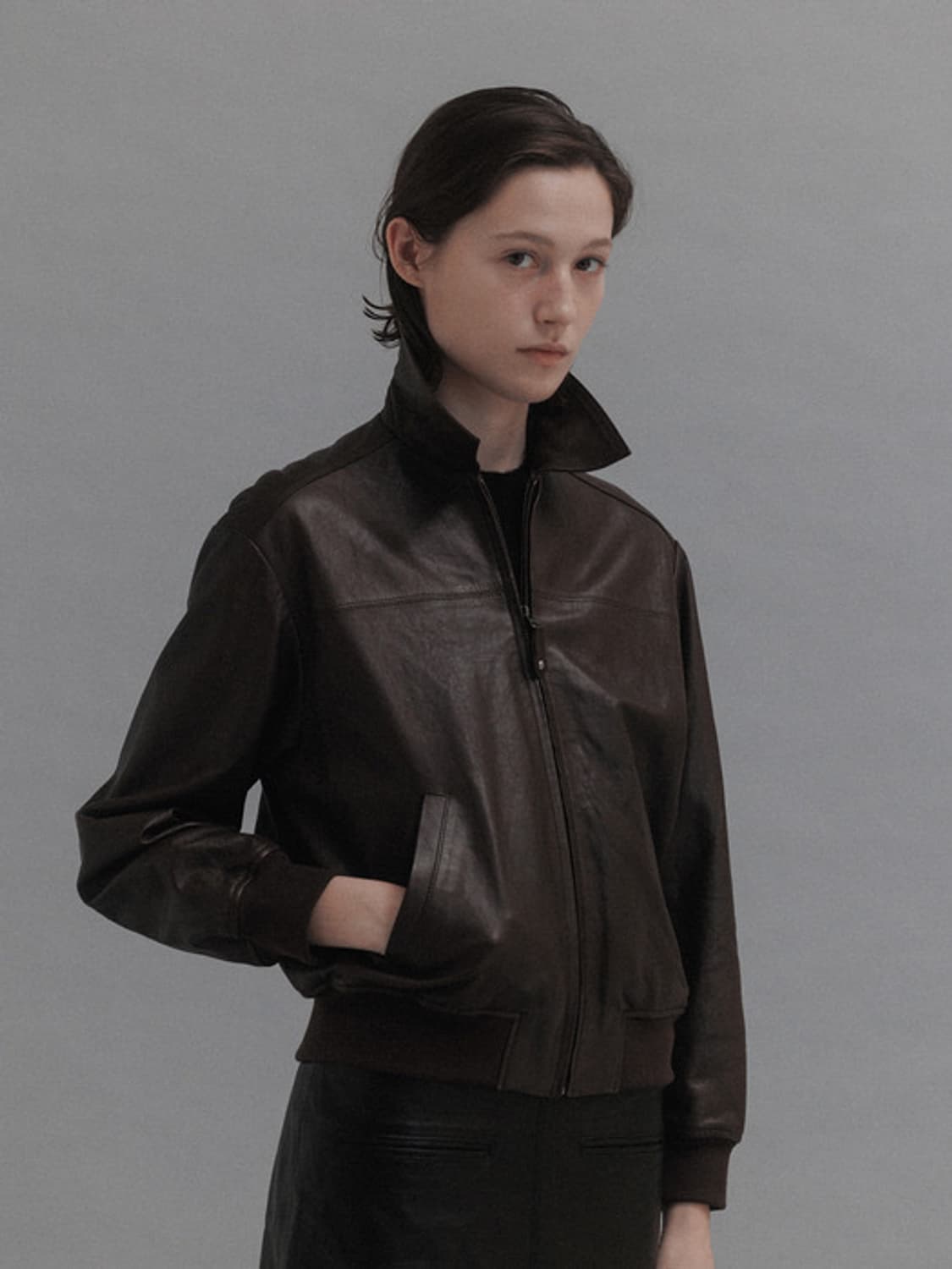 낫띵리튼 레더자켓 Martino leather blouson (Dark 상품이미지2