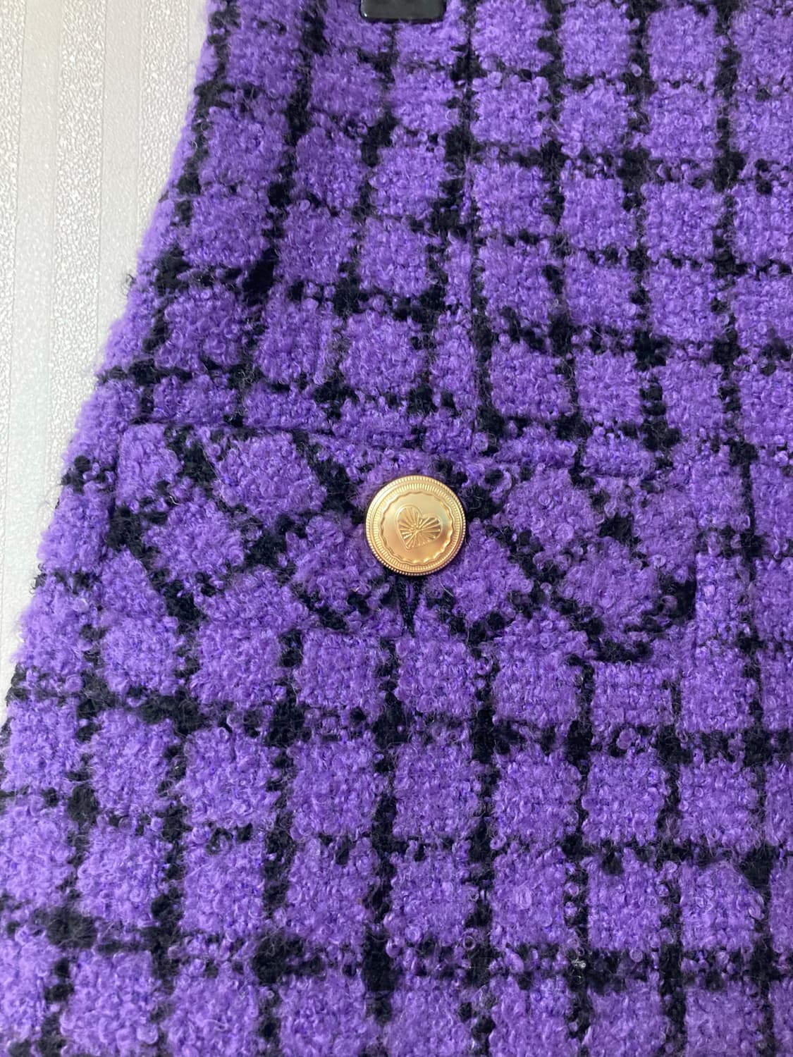 38 산드로 체크 부클 트위드 미니 스커트 상품이미지3