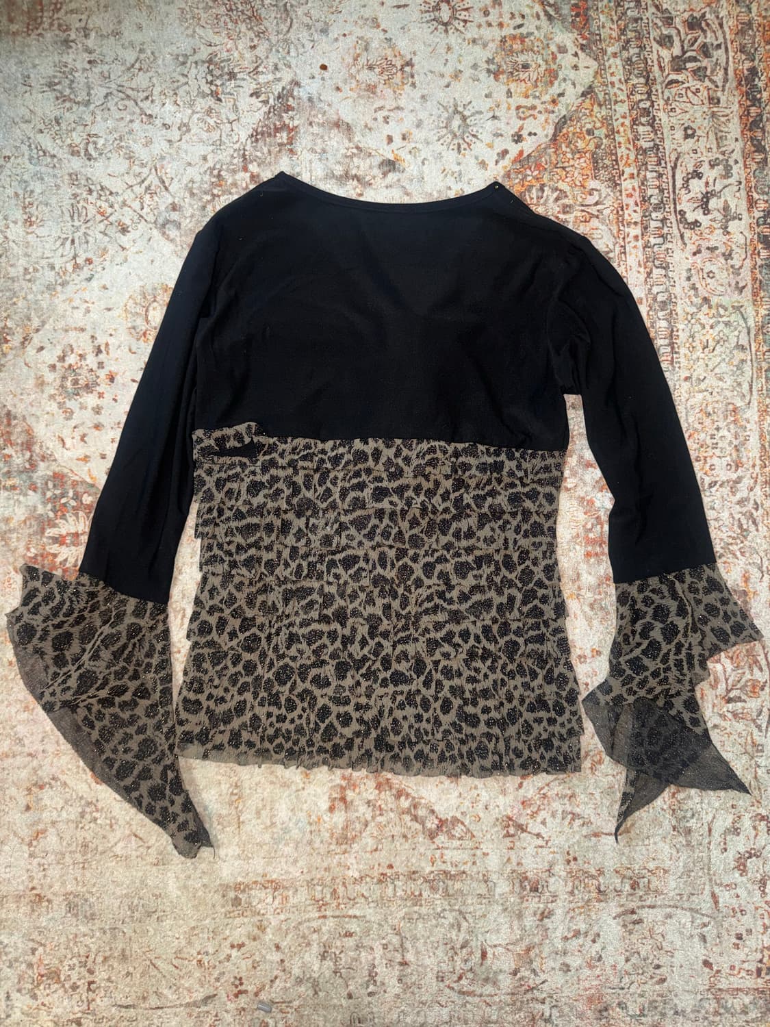 Vintage gyaru leopard shirring top 상품이미지2