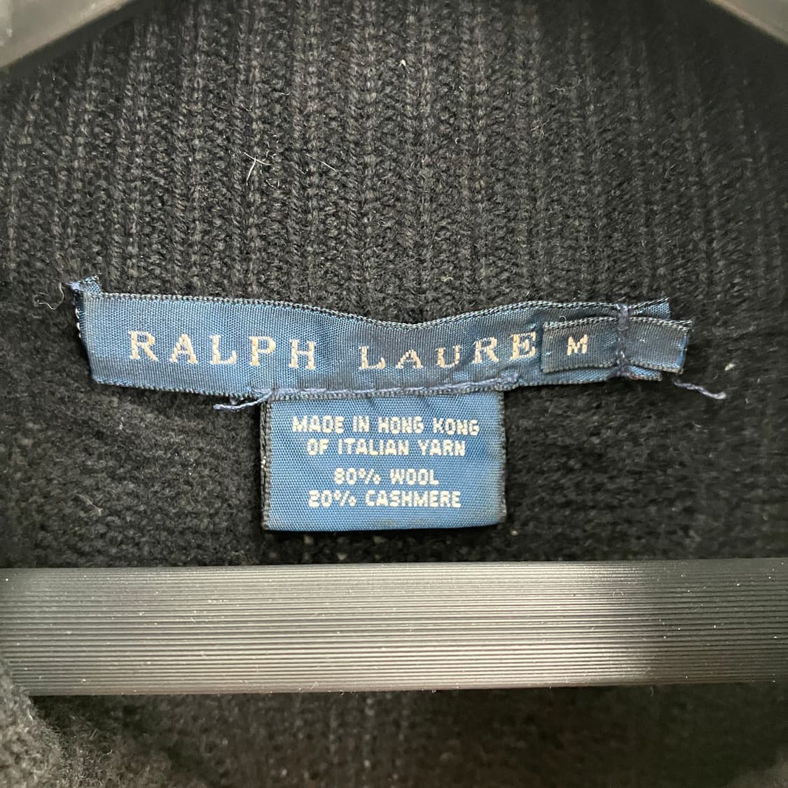 폴로 랄프로렌 캐시미어 혼방 케이블 니트 블랙 롱 가디건 상품이미지5
