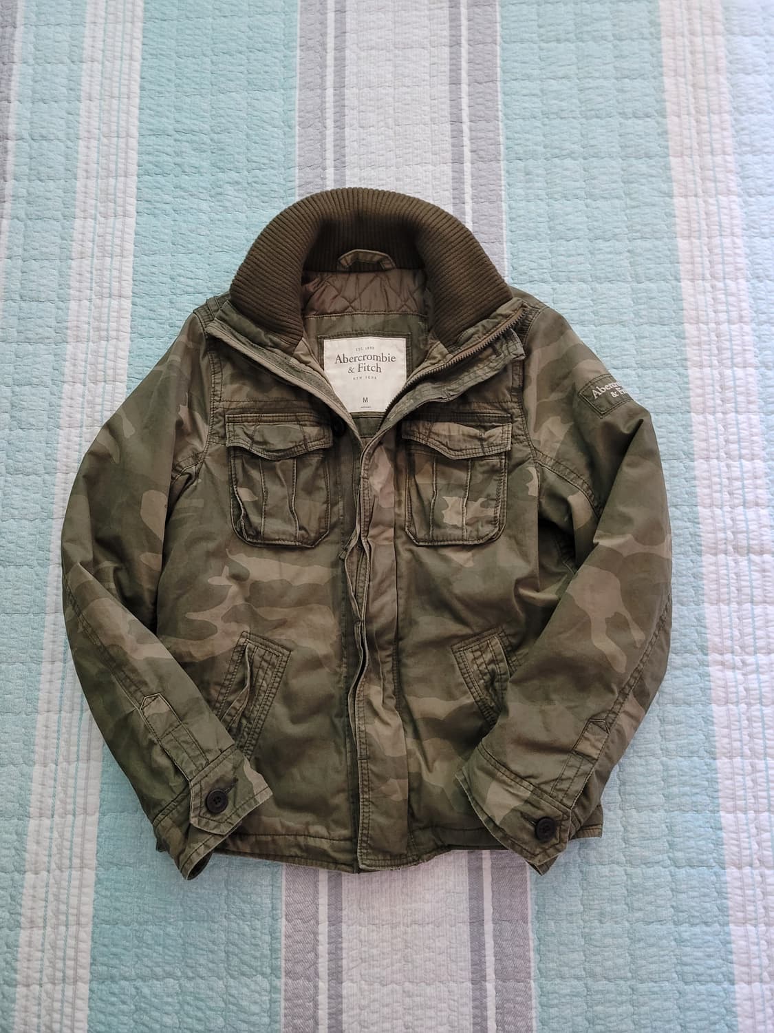 아베크롬비 카모플라쥬 밀리터리 퀄팅누빔안감 야상자켓 M 100사이즈 상품이미지1