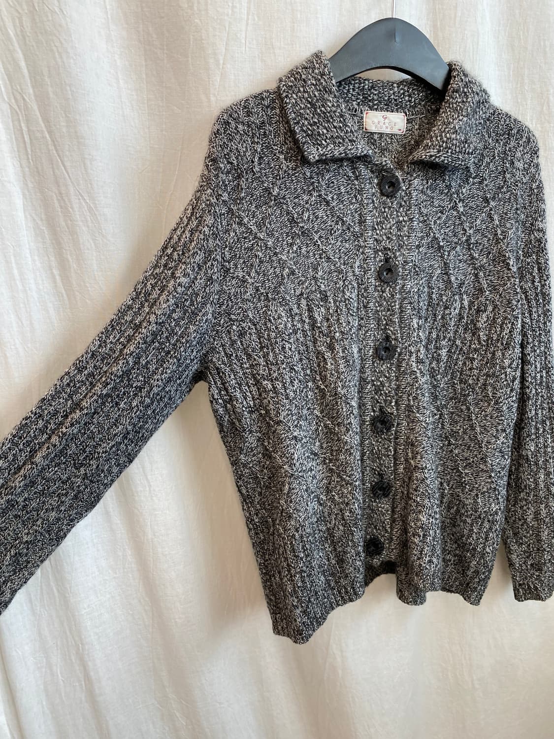 차콜 캐시미어 100% 가디건(M) 상품이미지5