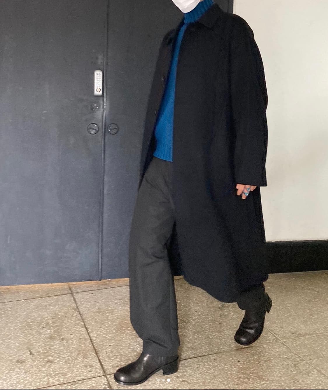 [판매] 아모멘토 핸드메이드 롱코트 블랙 라지 상품이미지5