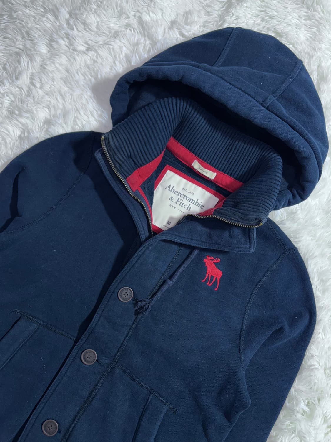 아베크롬비 네이비 누빔 후드 자켓  상품이미지4