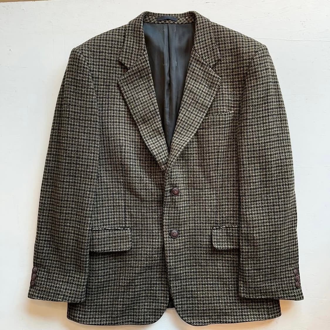 입생로랑 하운드투스 체크 캐시미어 울 블레이저 상품이미지1