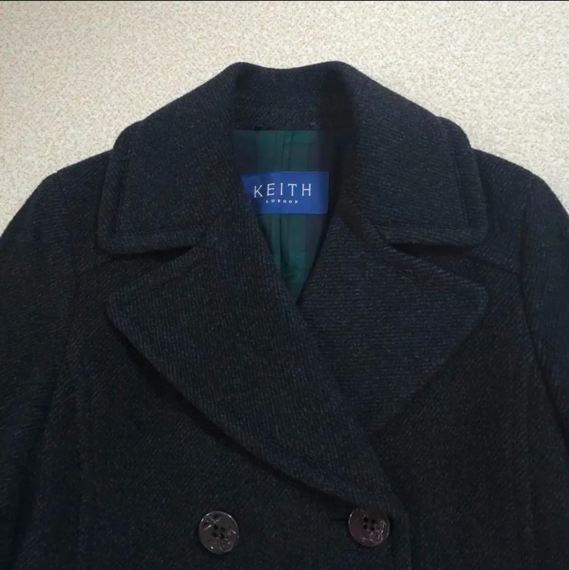 (54)KEITH 울 모직 더블 숏 코트 차콜 상품이미지4