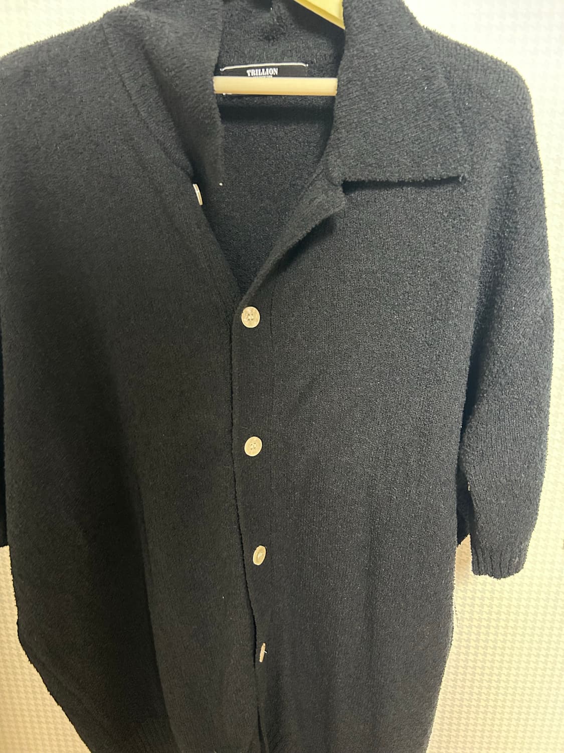 트릴리온 워셔블 부클 카라 반팔 니트 XL 상품이미지1