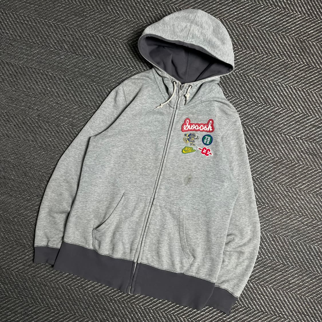 나이키 와펜 패치워크 그레이 후드집업y 5180 상품이미지1