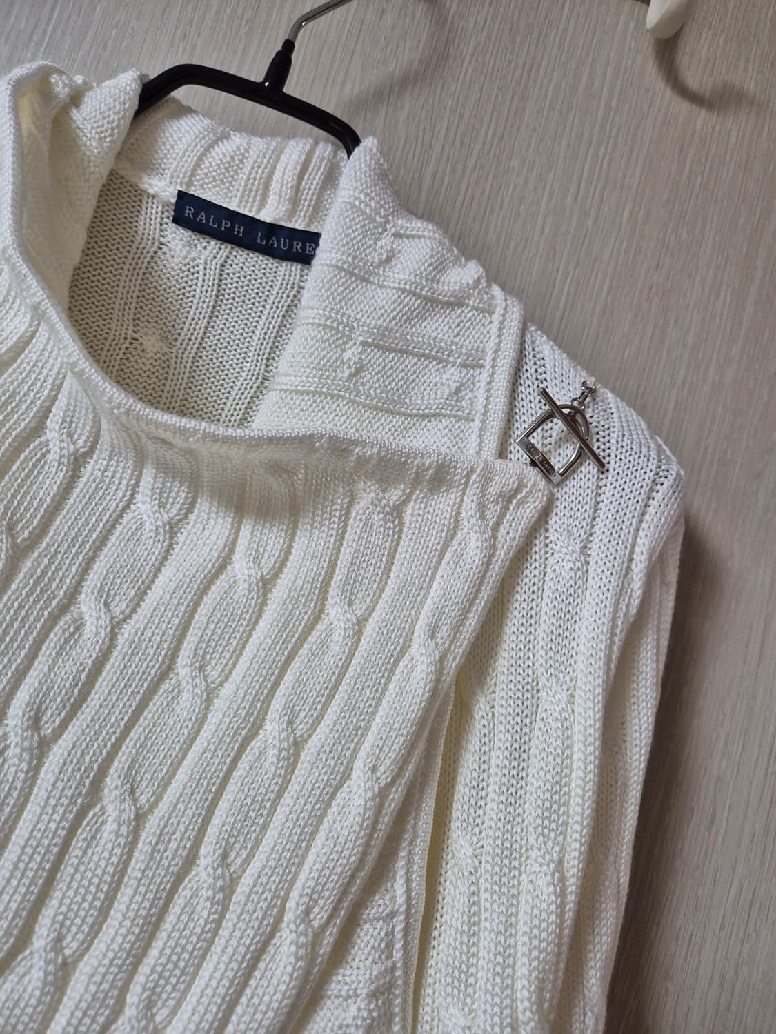 (미사용) 폴로 랄프로렌 케이블 니트 숄카라 가디건  S 상품이미지6