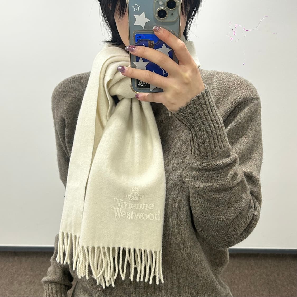 Vivienne westwood 비비안웨스트우드 아이보리 목도리 상품이미지1