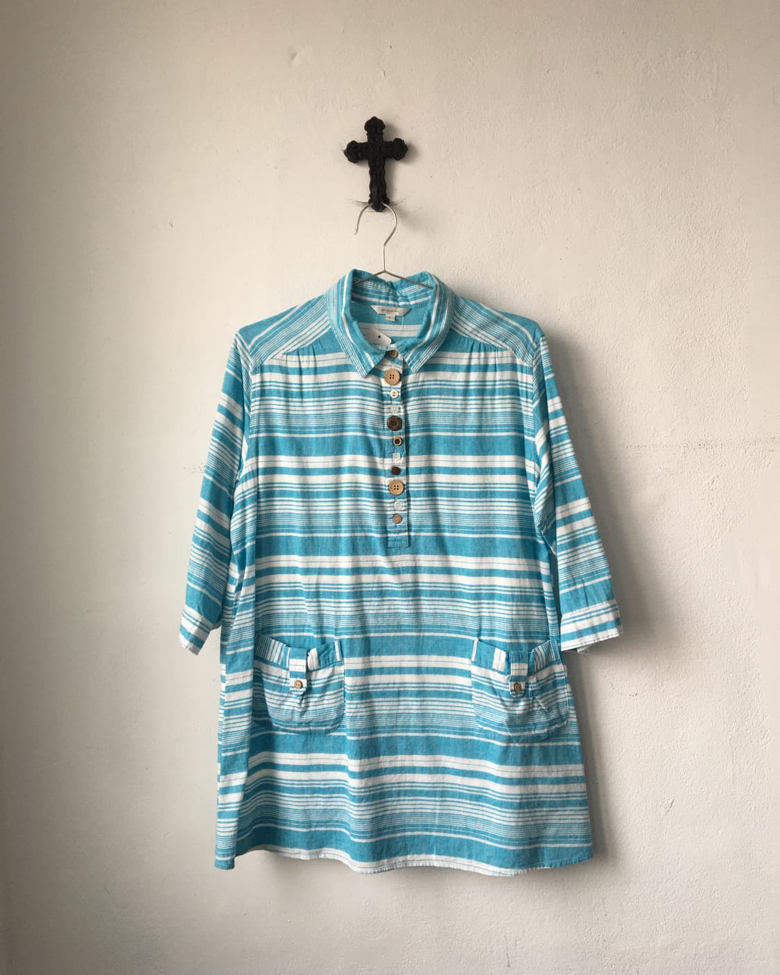 Button point stripe pattern shirt 상품이미지2