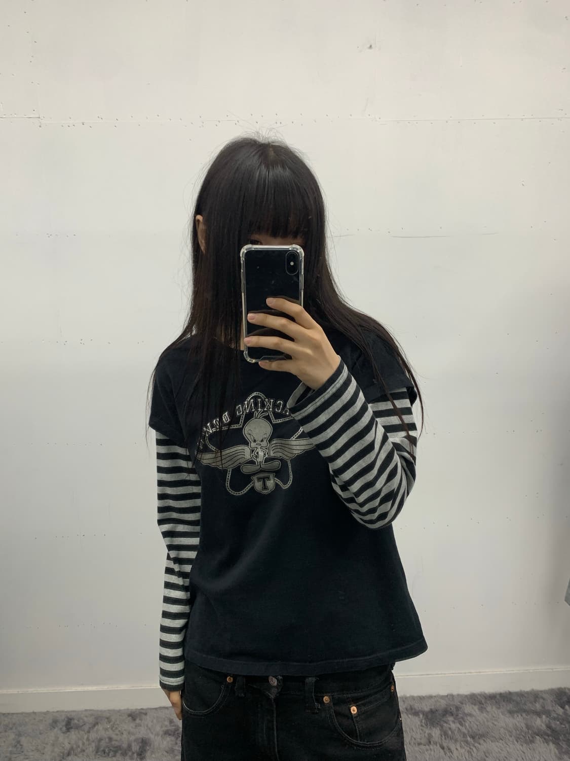 00s 트위티 스트라이프 레이어드 티셔츠 상품이미지3