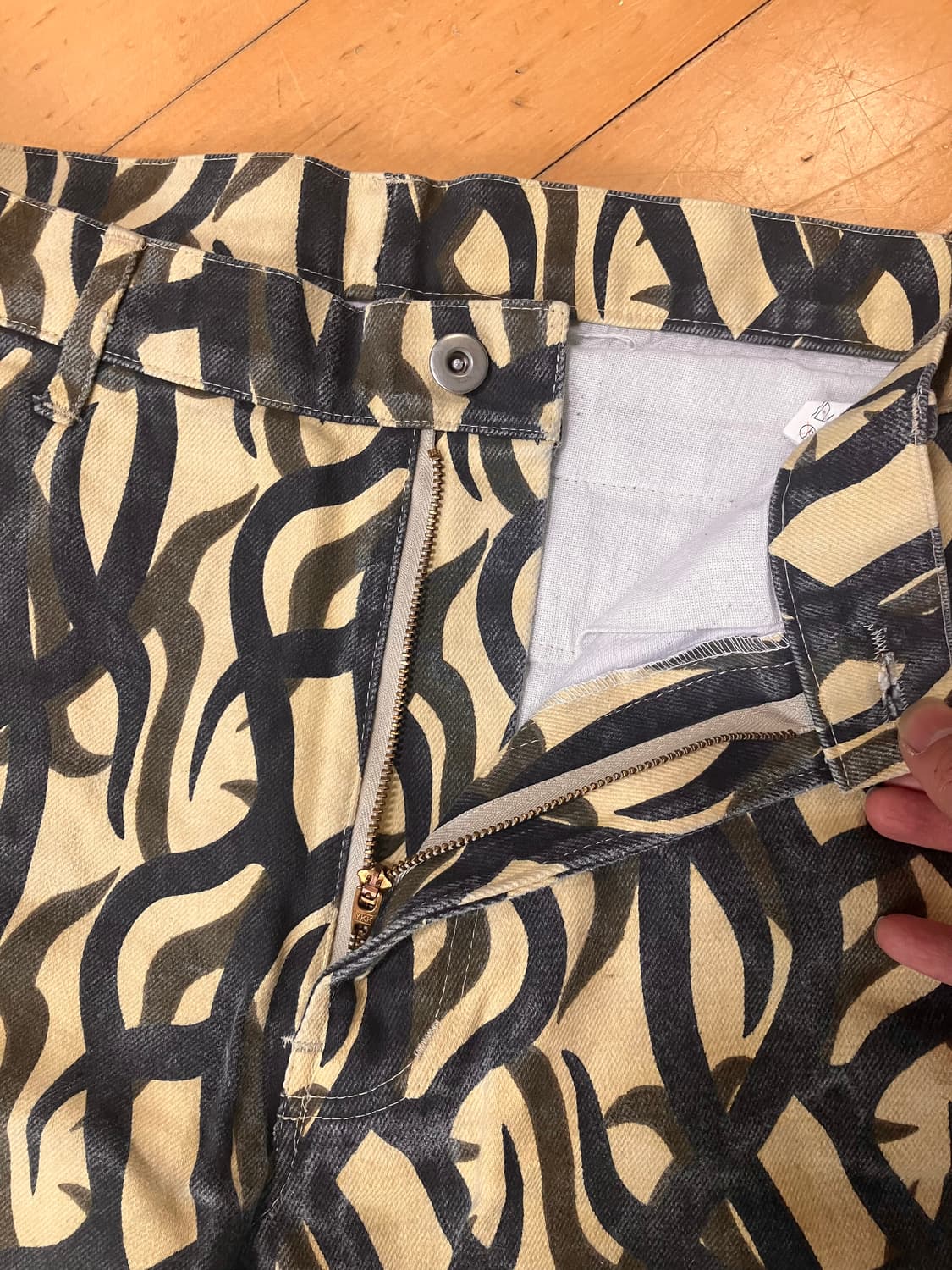 Japanese 90s 트라이벌 패턴 하드코튼 카고 팬츠 34 상품이미지3