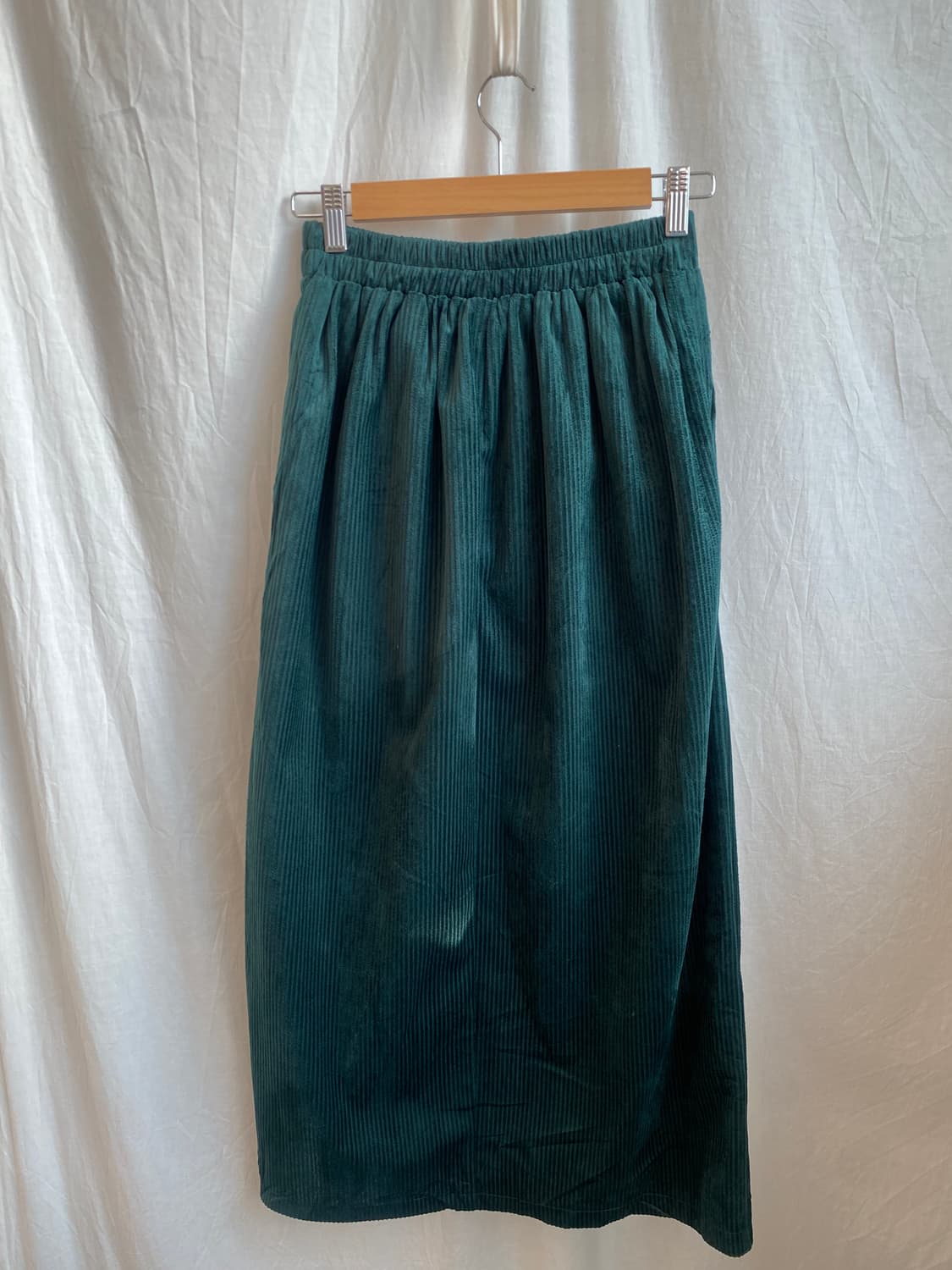 RAY CASSIN 청록빛 코듀로이 밴딩스커트(M) 상품이미지2