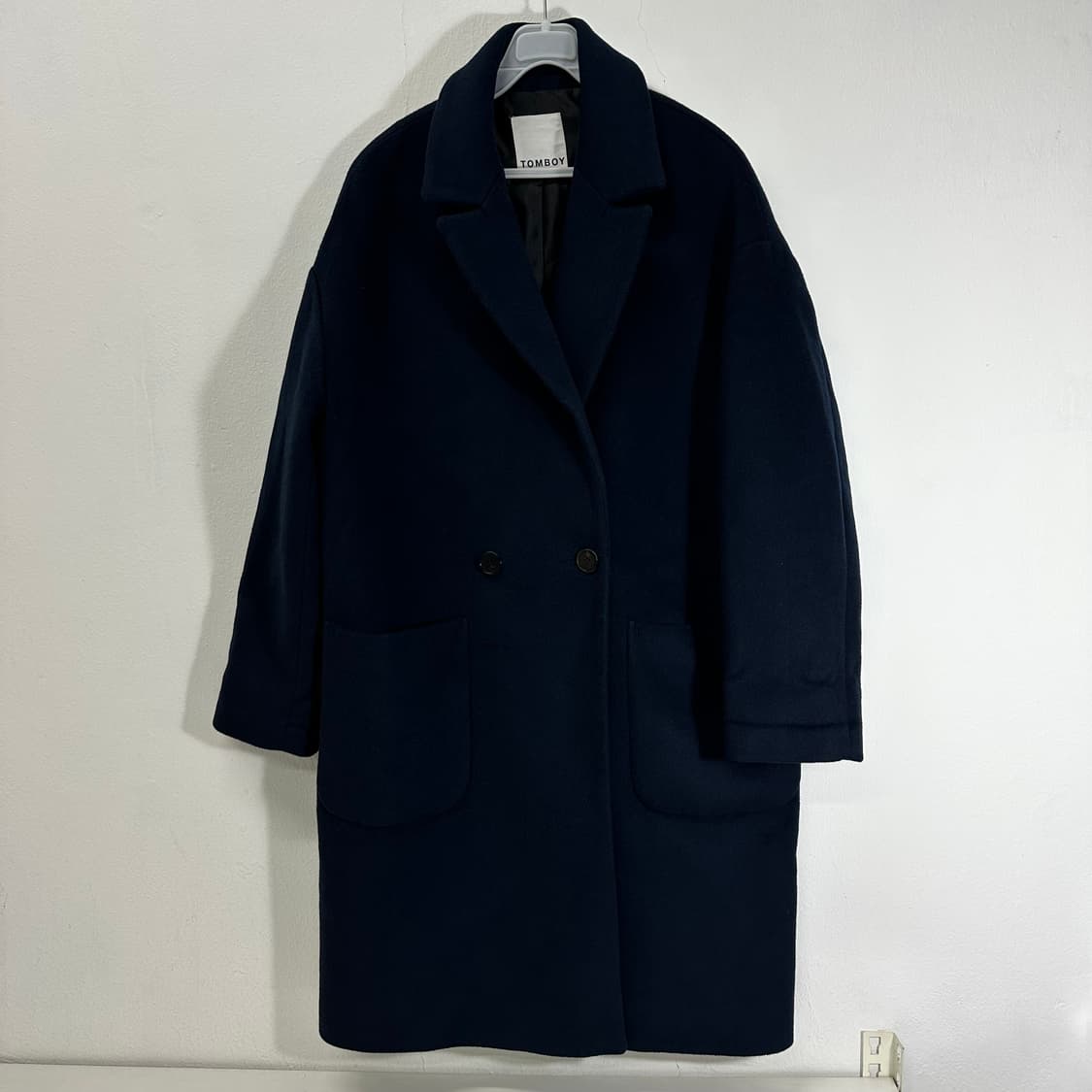 우먼FREE 스튜디오톰보이 네이비 울 더블코트 상품이미지1