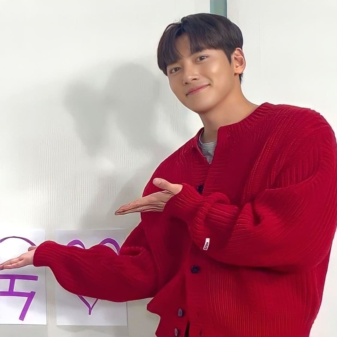 (L) 렉토 23fw 청키 울 가디건 레드 크롭 니트  상품이미지5